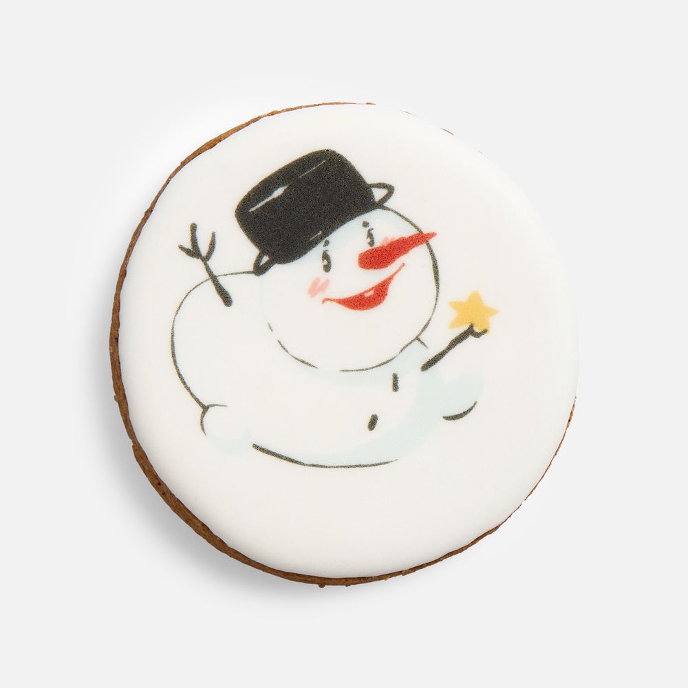 Печенье имбирное «Снеговик» с логотипом сделано в России | Print Logo