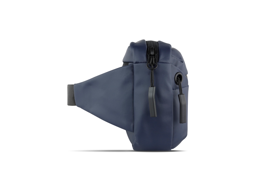 Сумка на пояс BUGATTI БЛАНК | BLANC, синяя, тарпаулин/полиэстер, 26х5,5х13,5 см