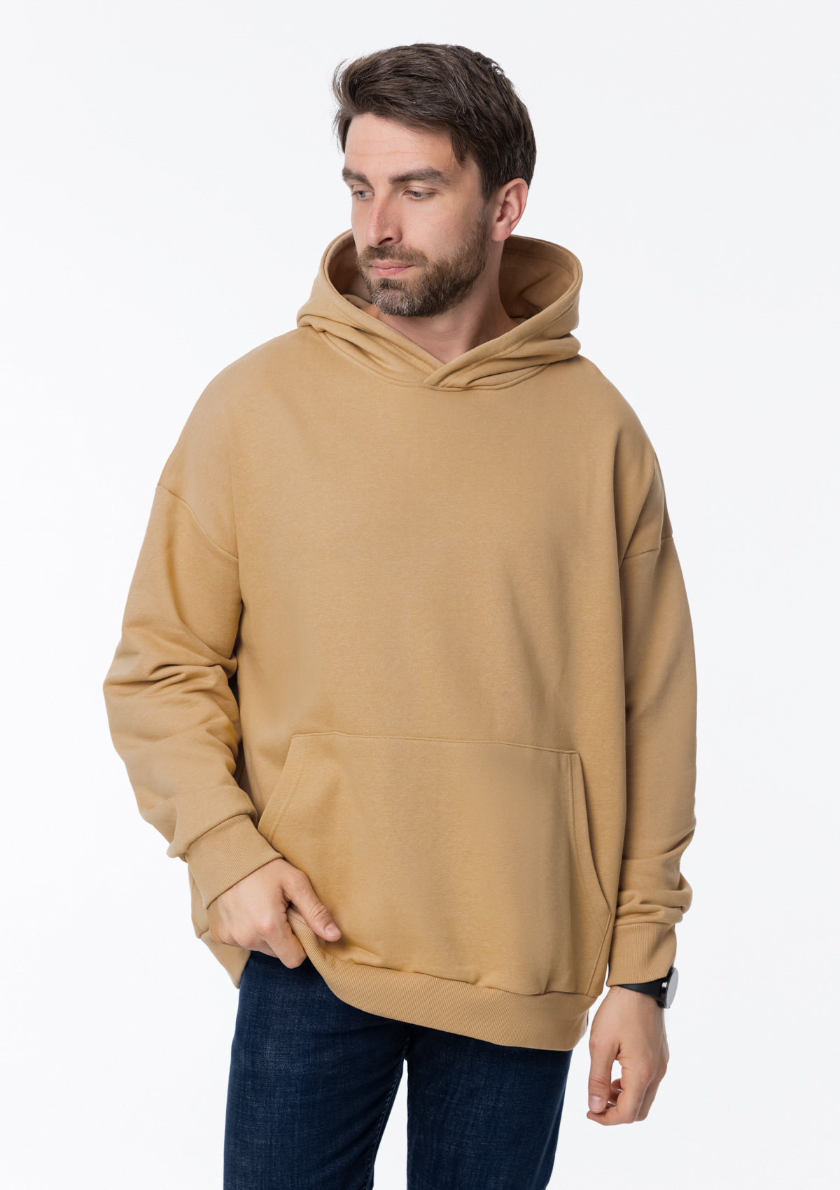 Худи унисекс STAN оверсайз футер без начёса 350, 66, Бежевый,  (54/1)  (44/XS)