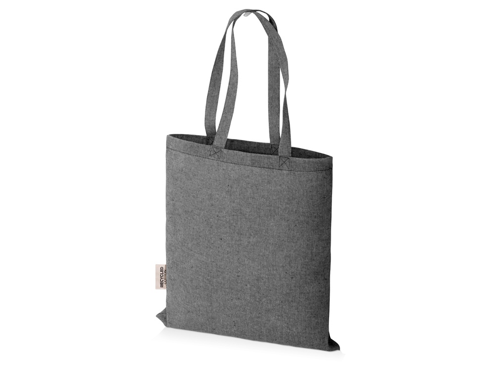 Сумка-тоут Pheebs из переработанного хлопка 150 г/м², черный меланж