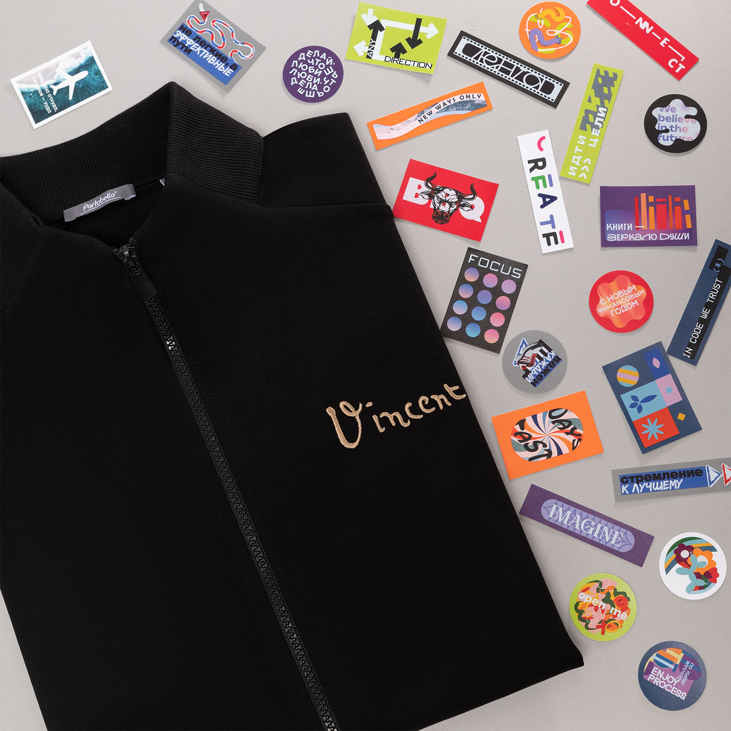 Толстовка на молнии, унисекс Торрес (Torres) черная, размер XXXL