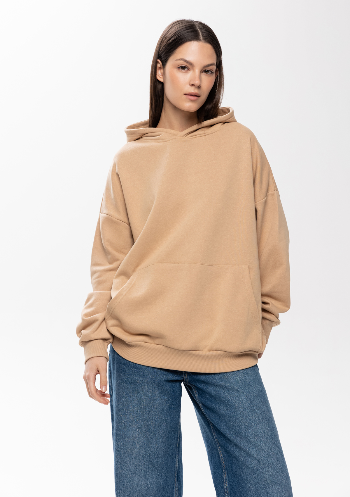 Худи унисекс STAN оверсайз футер без начёса 350, 66, Бежевый,  (54/1)  (44/XS)