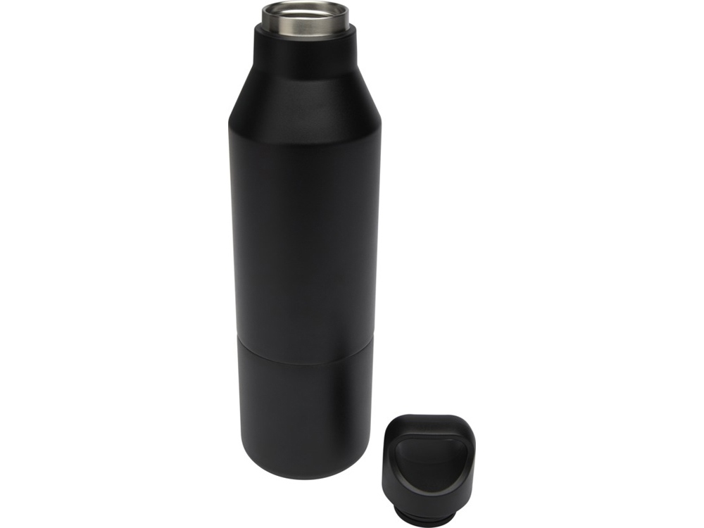 Изолированная бутылка из переработанной нержавеющей стали Odessy объемом 600 мл, сплошной черный