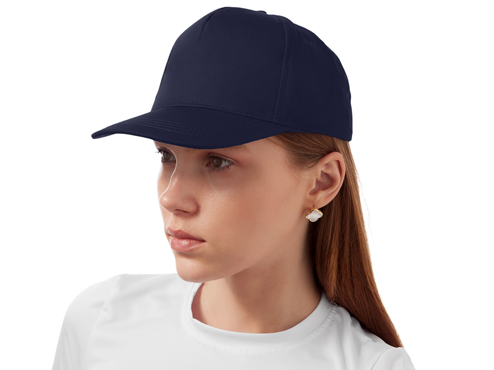 Бейсболка Мемфис 230 5-панельная, темно-синяя