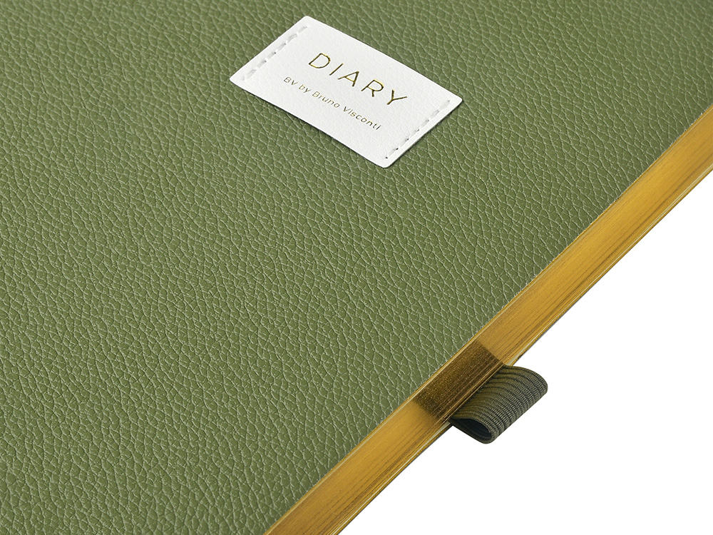 Ежедневник недатированный А5 Verde с нашивкой, зеленый