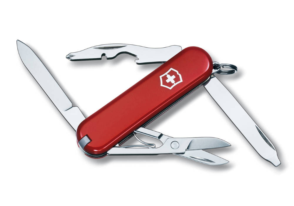 Нож-брелок Rambler, 58 мм, 10 функций с логотипом VICTORINOX | Print Logo