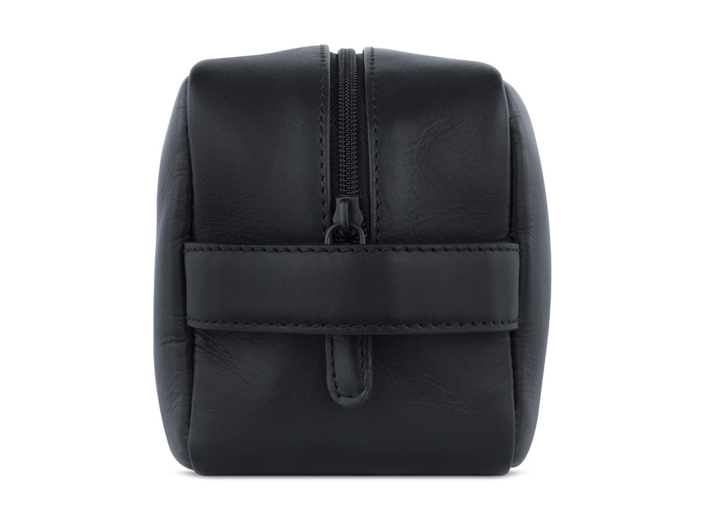 Несессер дорожный BUGATTI КЛАРК | CLARK, чёрный, воловья кожа/полиэстер, 20х10х13 см, 2,5 л