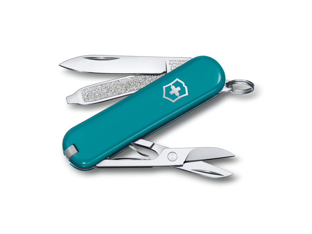 Нож-брелок Classic SD Colors Mountain Lake, 58 мм, 7 функций с логотипом VICTORINOX | Print Logo
