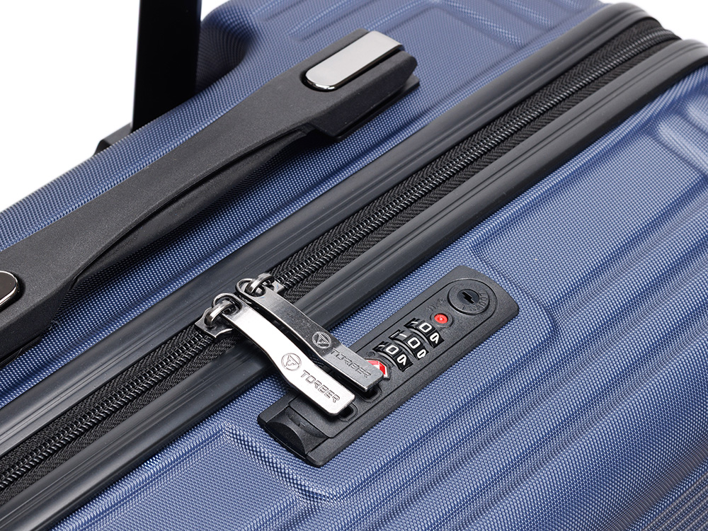 Чемодан TORBER ОНЕГА, синий, ABS-пластик, 69,5 х 46 х 26 см, 69 л