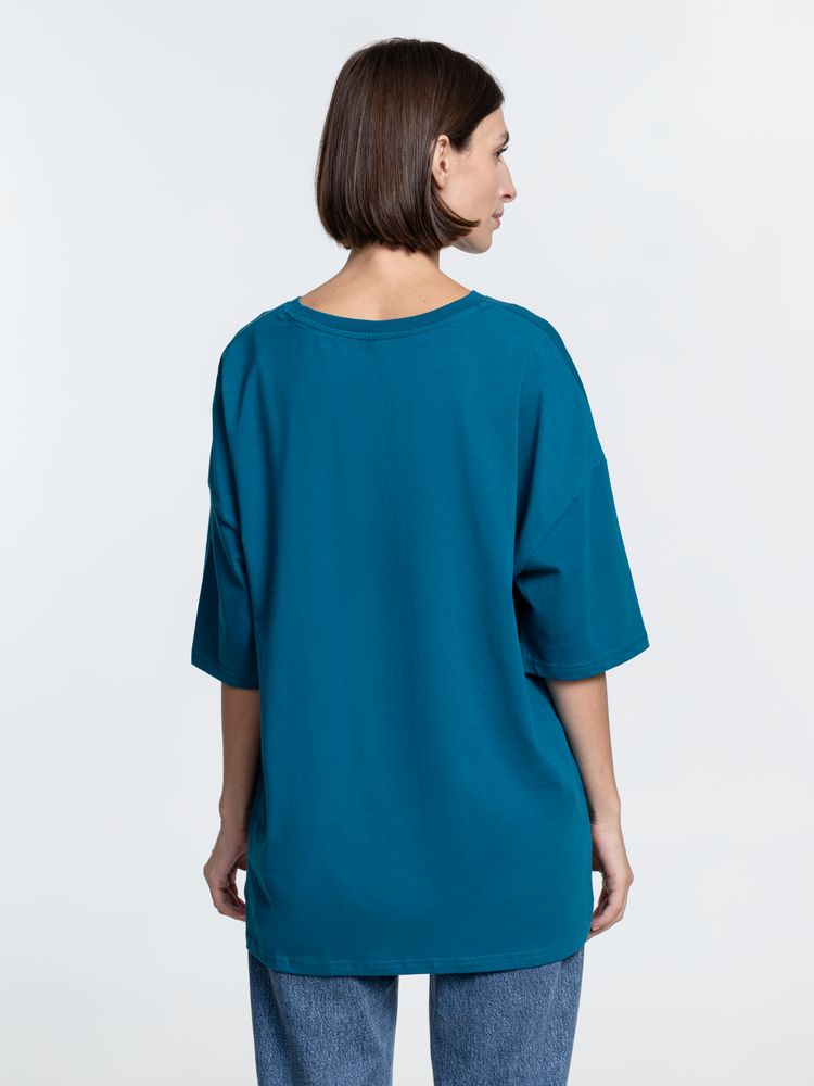 Футболка унисекс оверсайз Crosstown, бирюзовая (морская волна), размер XL