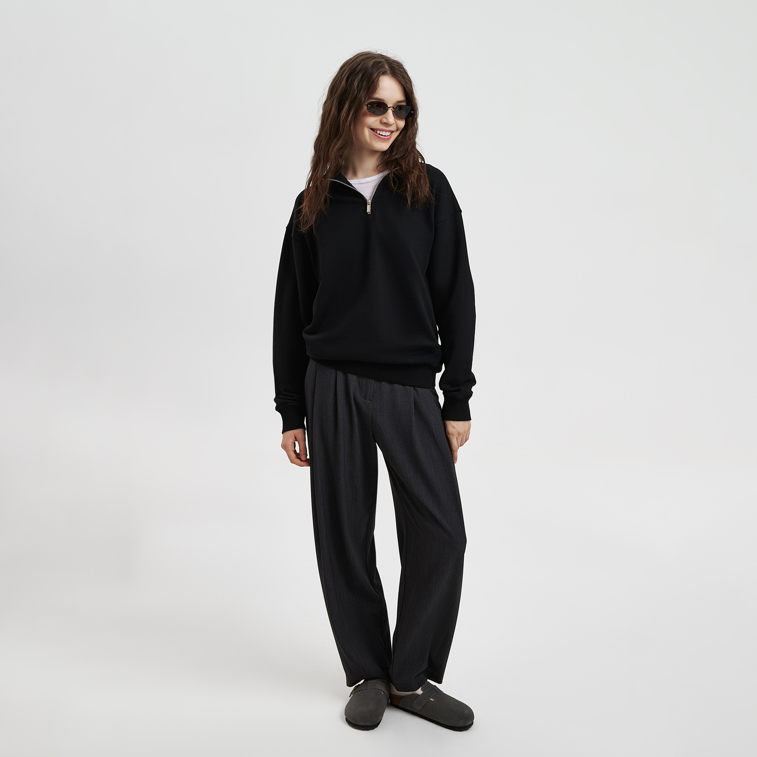 Толстовка на молнии унисекс Флоу (Flow), черная, размер 5XL/6XL