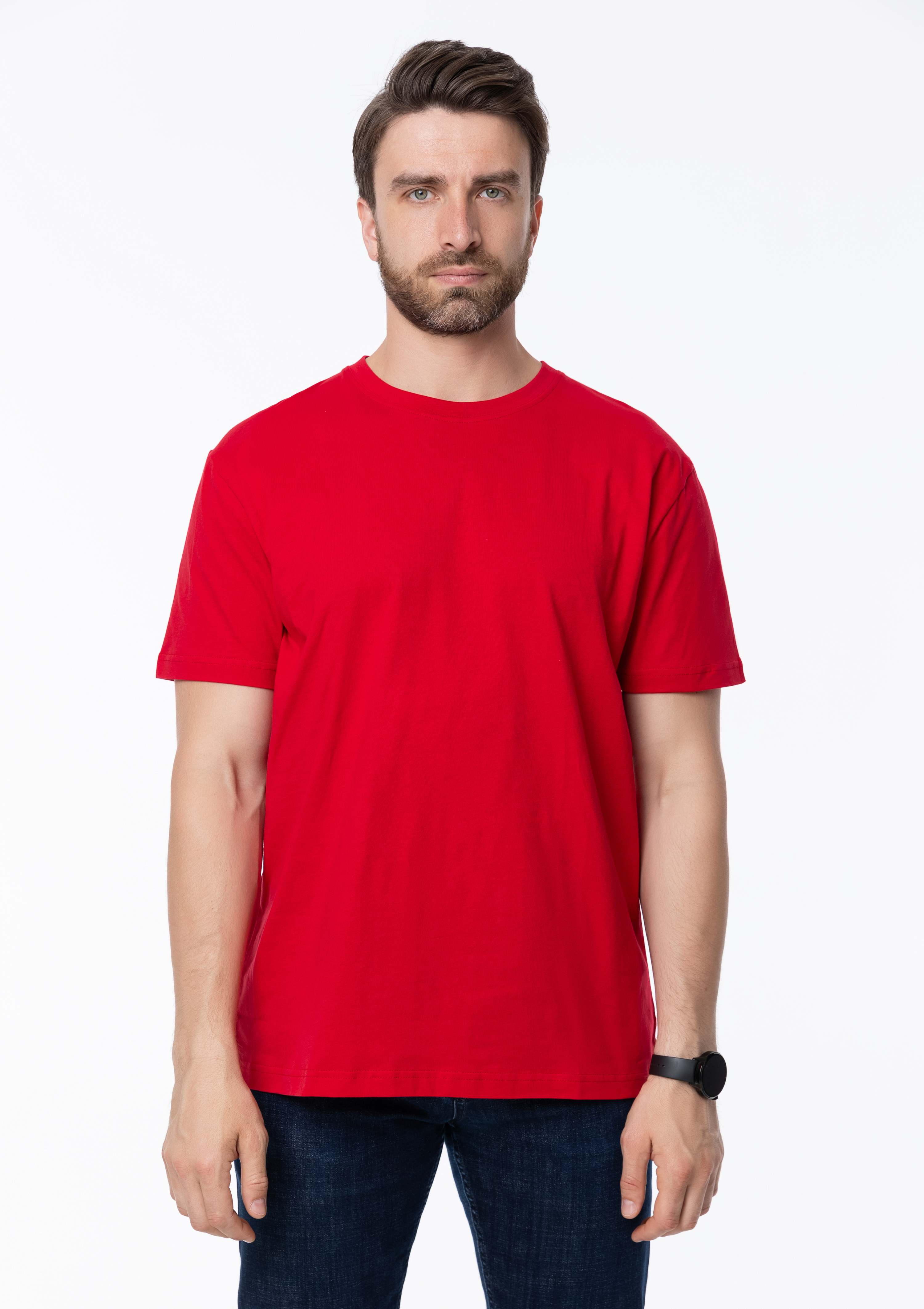 Футболка унисекс STAN, хлопок 150, 51, Красный,  (14)  (56/XXXL)