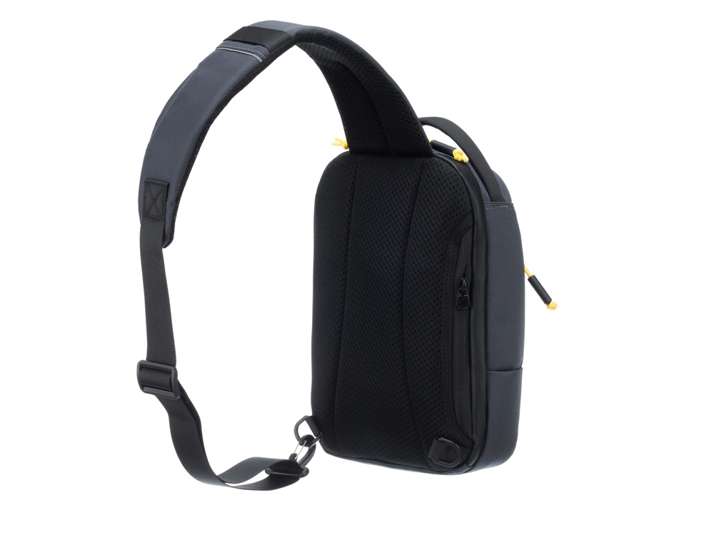 Рюкзак TORBER ВОЯЖ на одно плечо, серый, полиэстер 900D, 20х10х30 см, 5 л