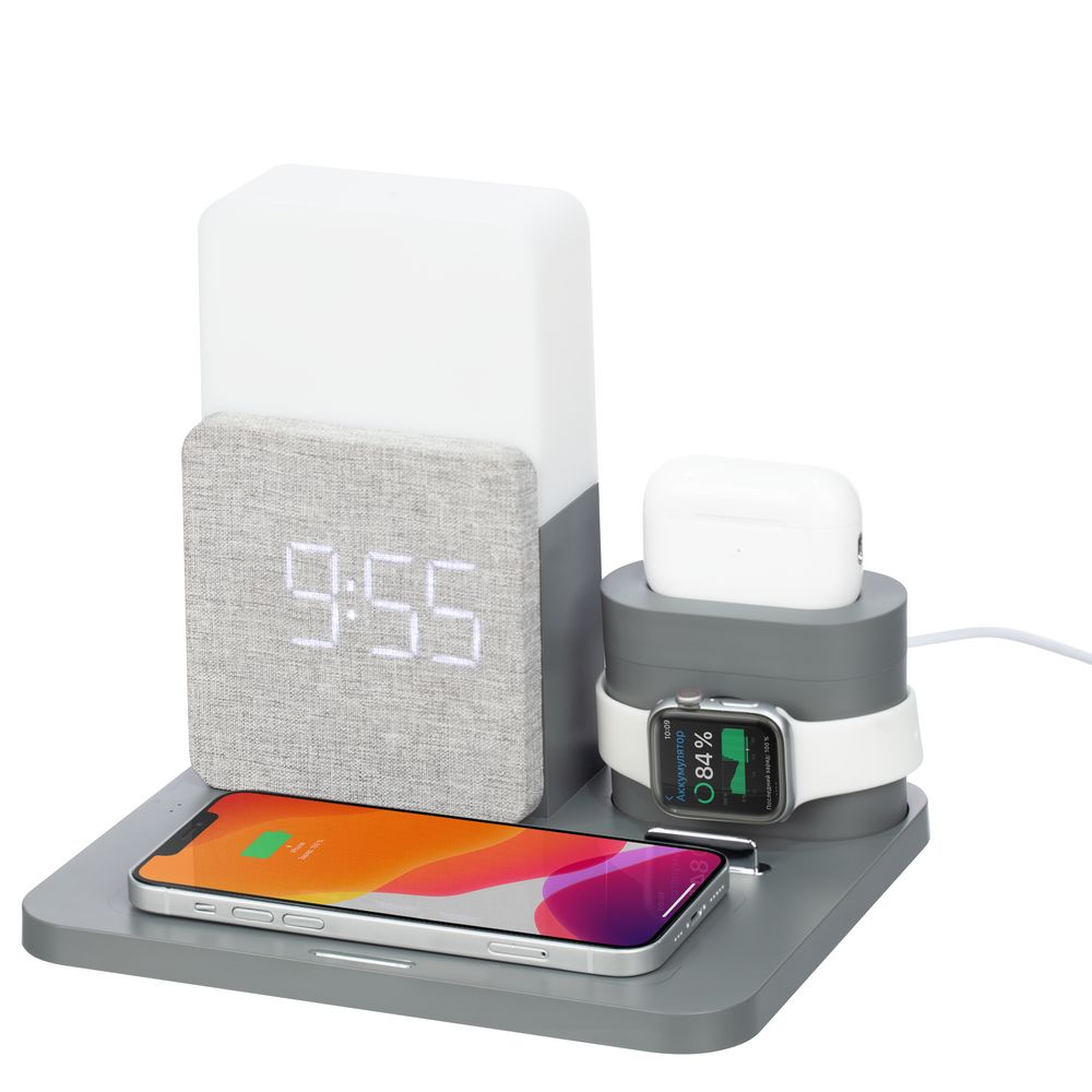 Зарядная станция с часами и подсветкой Large Charge фото на сайте Print Logo.