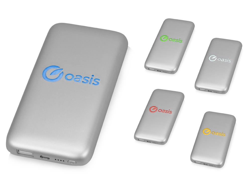 Внешний аккумулятор Bubble Bang, 5 цветов подсветки, 5000 mAh с логотипом Xoopar | Print Logo