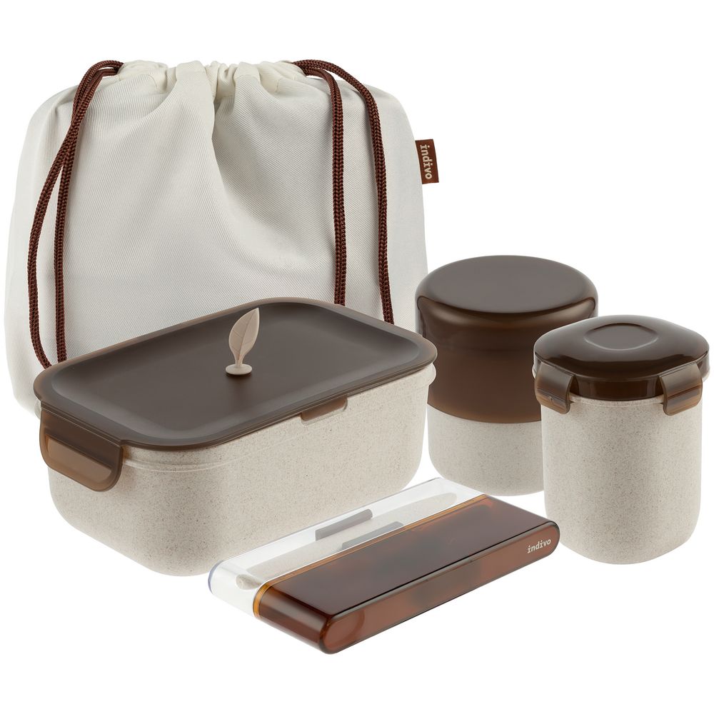 Набор ланчбоксов greenMeal с логотипом Indivo | Print Logo