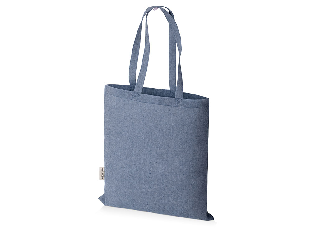 Сумка-тоут Pheebs из переработанного хлопка 150 г/м2, синий меланж