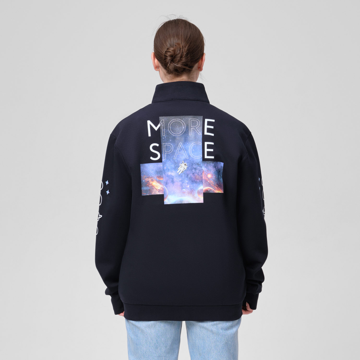 Толстовка на молнии Астин (Astin) черная, размер XXXL фото на сайте Print Logo.