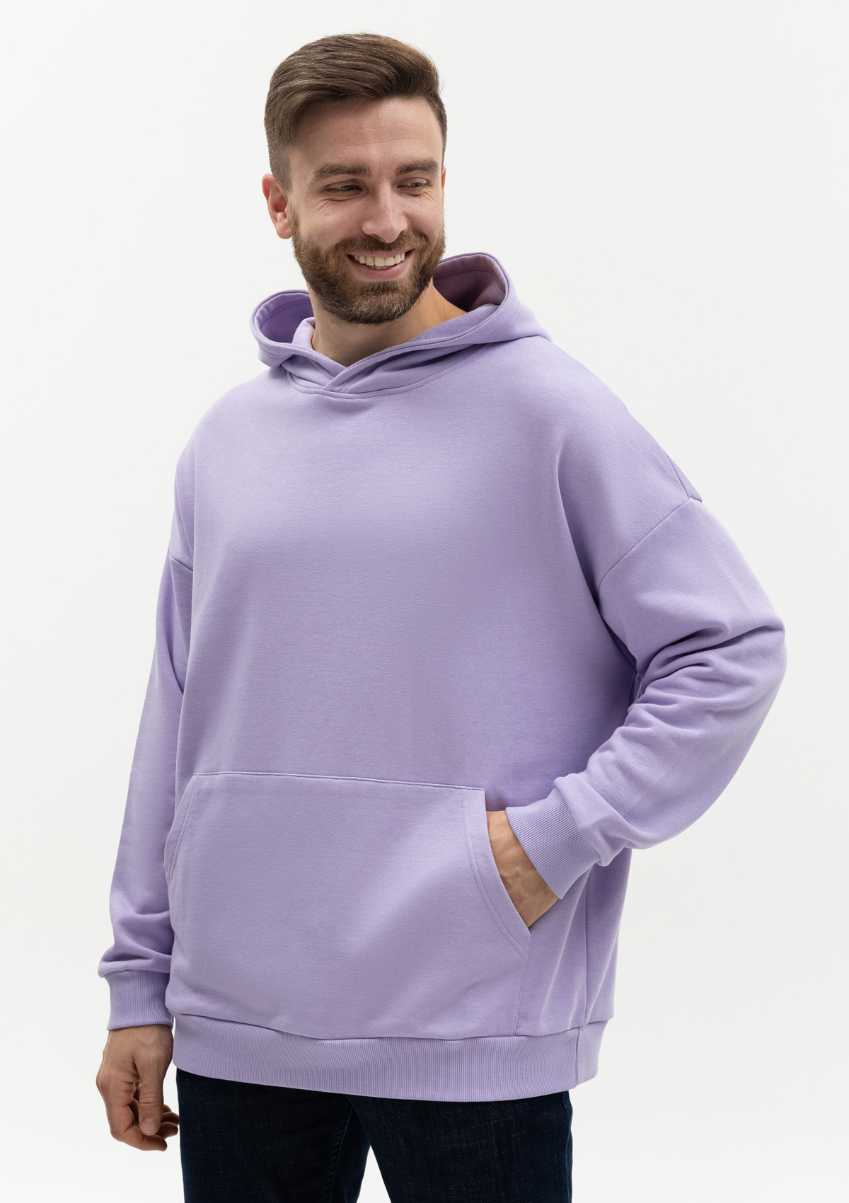 Худи унисекс STAN оверсайз футер без начёса 350, 66, Цифровая лаванда,  (45)  (48/M)