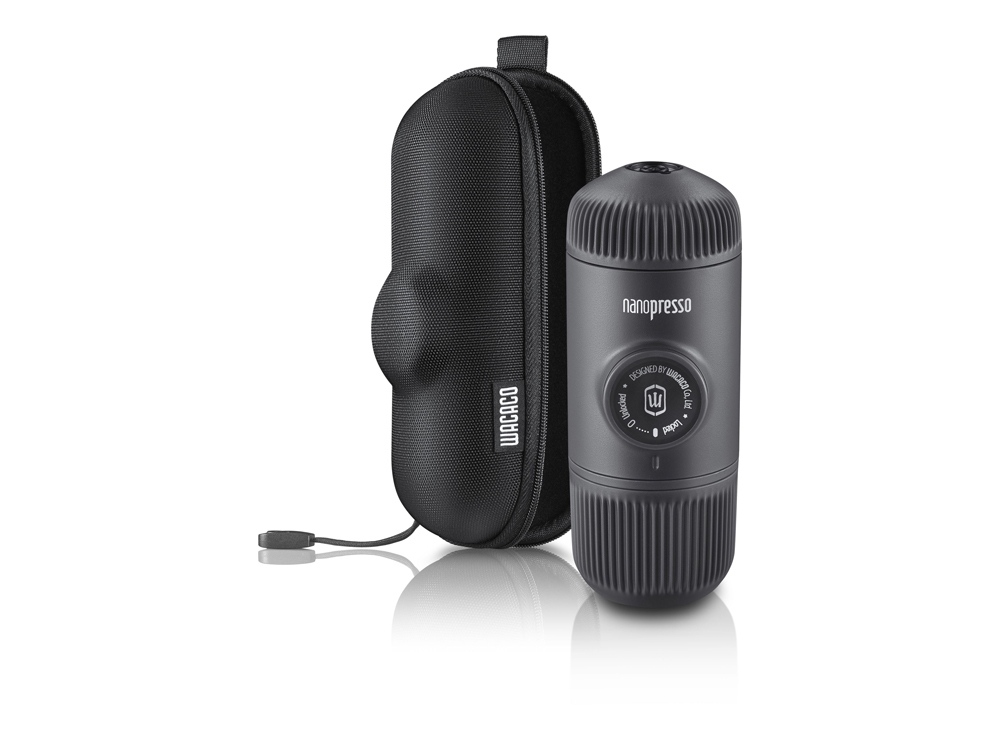 Ручная мини кофемашина Nanopresso + кейс для хранения с логотипом Wacaco | Print Logo