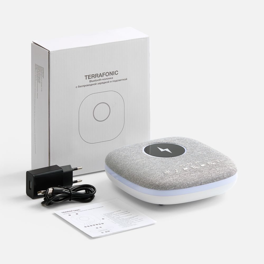 Bluetooth-колонка с беспроводной зарядкой и подсветкой Terrafonic
