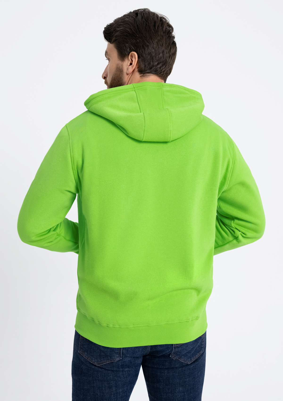 Толстовка мужская STAN с капюшоном на молнии футер с начёсом 280, 17, Ярко-зелёный,  (26)  (54/XXL)