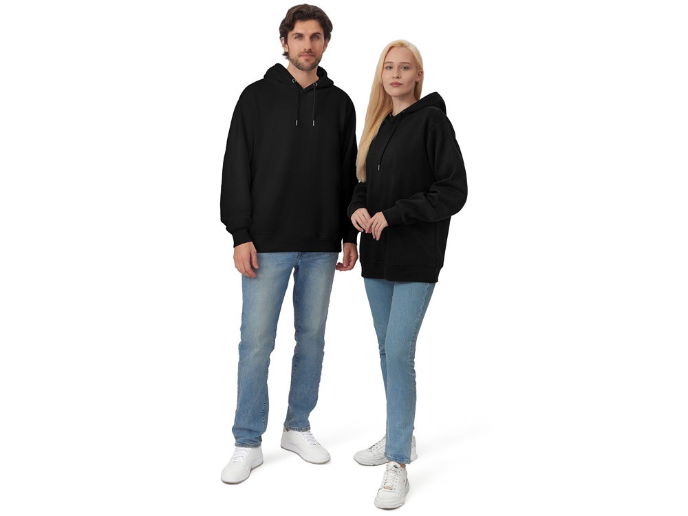 Толстовка с капюшоном оверсайз Lisbon унисекс, черный