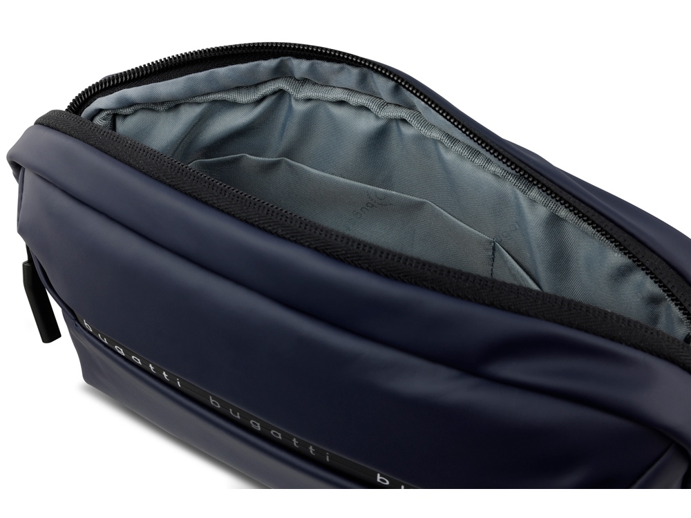 Сумка на пояс BUGATTI БЛАНК | BLANC, синяя, тарпаулин/полиэстер, 26х5,5х13,5 см