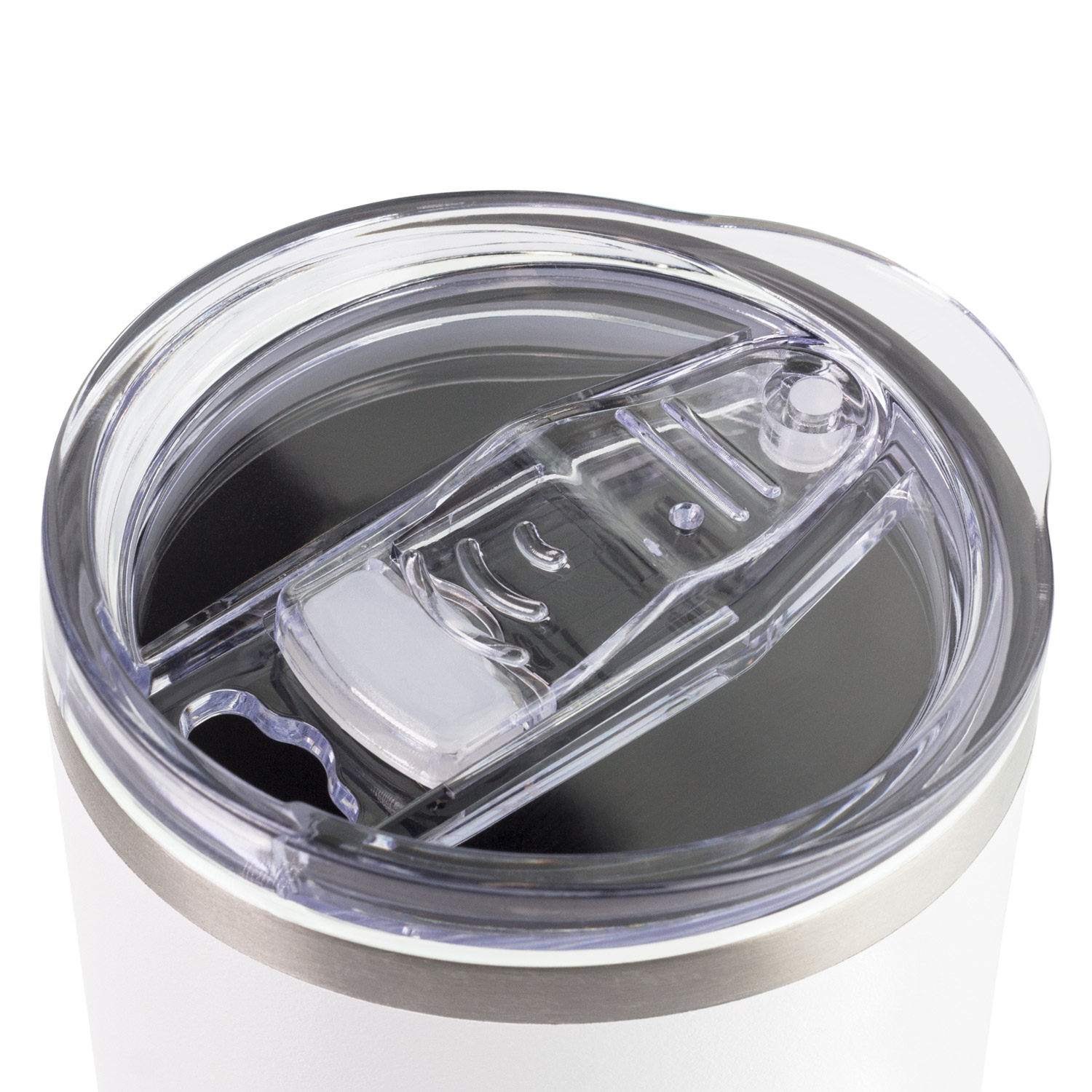 Термокружка вакуумная с керамическим покрытием Арктик (Arctic), белый/синий — пример нанесения логотипа (Portobello Термокружки) | Print Logo