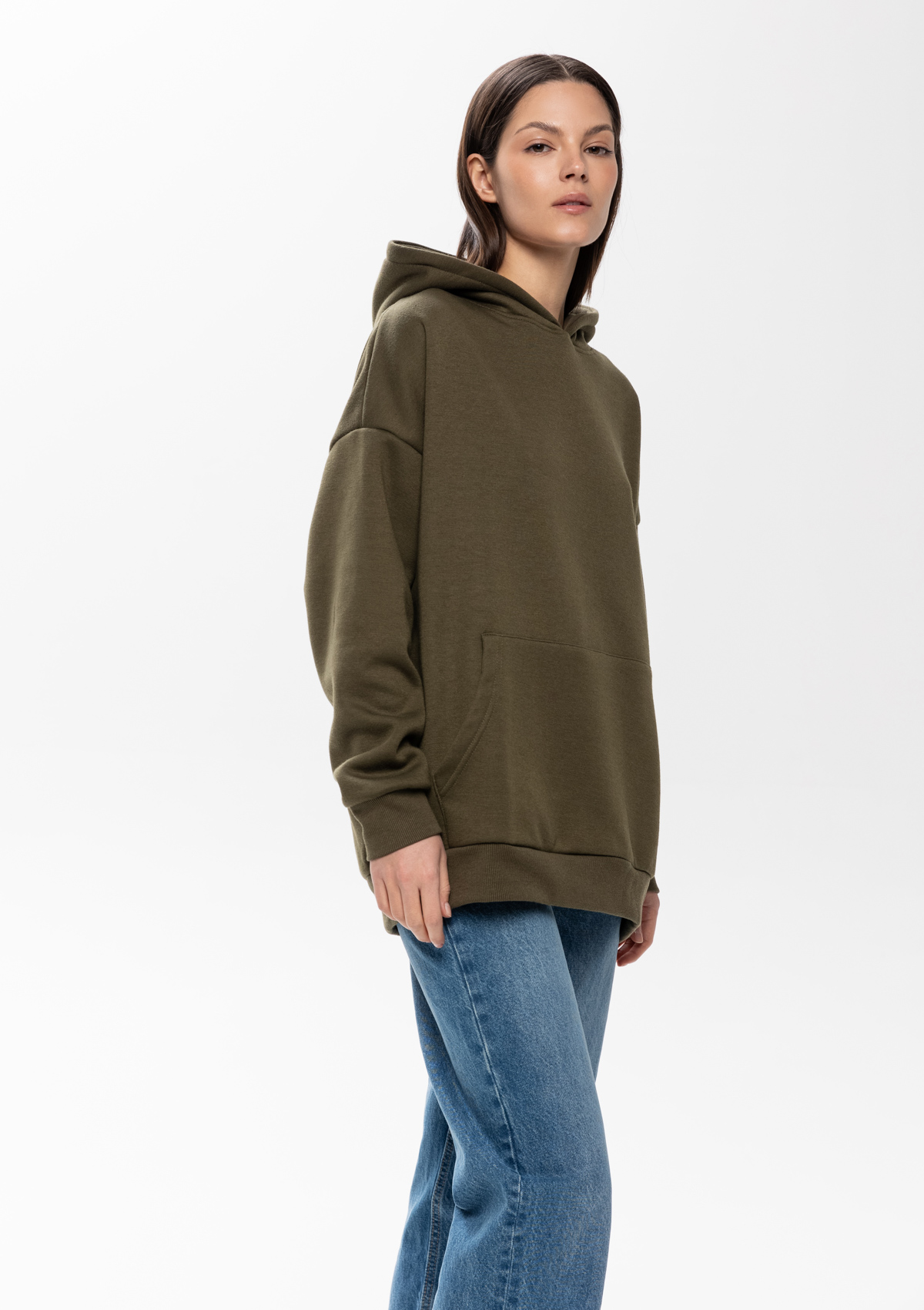 Худи унисекс STAN оверсайз интерсофт 320, 69, Оливковый хаки,  (36)  (50/L)