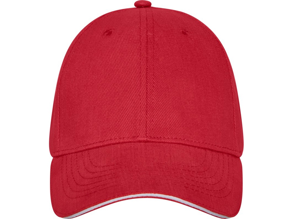 Бейсболка Darton, 6 панелей, красный