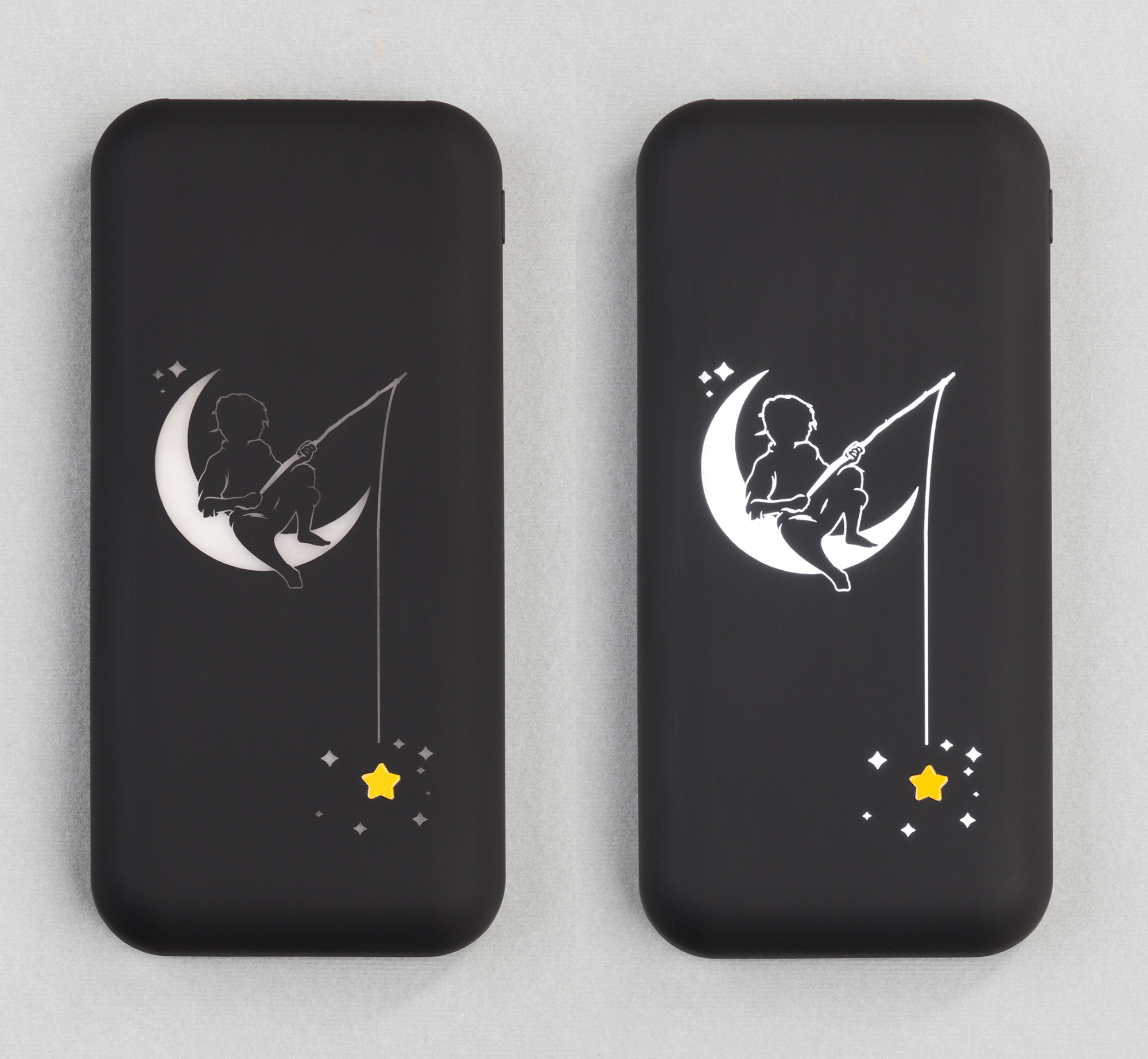 Беспроводное зарядное устройство "Sticky SOFTTOUCH", 10000 mAh с подсветкой логотипа и присосками фото на сайте Print Logo.