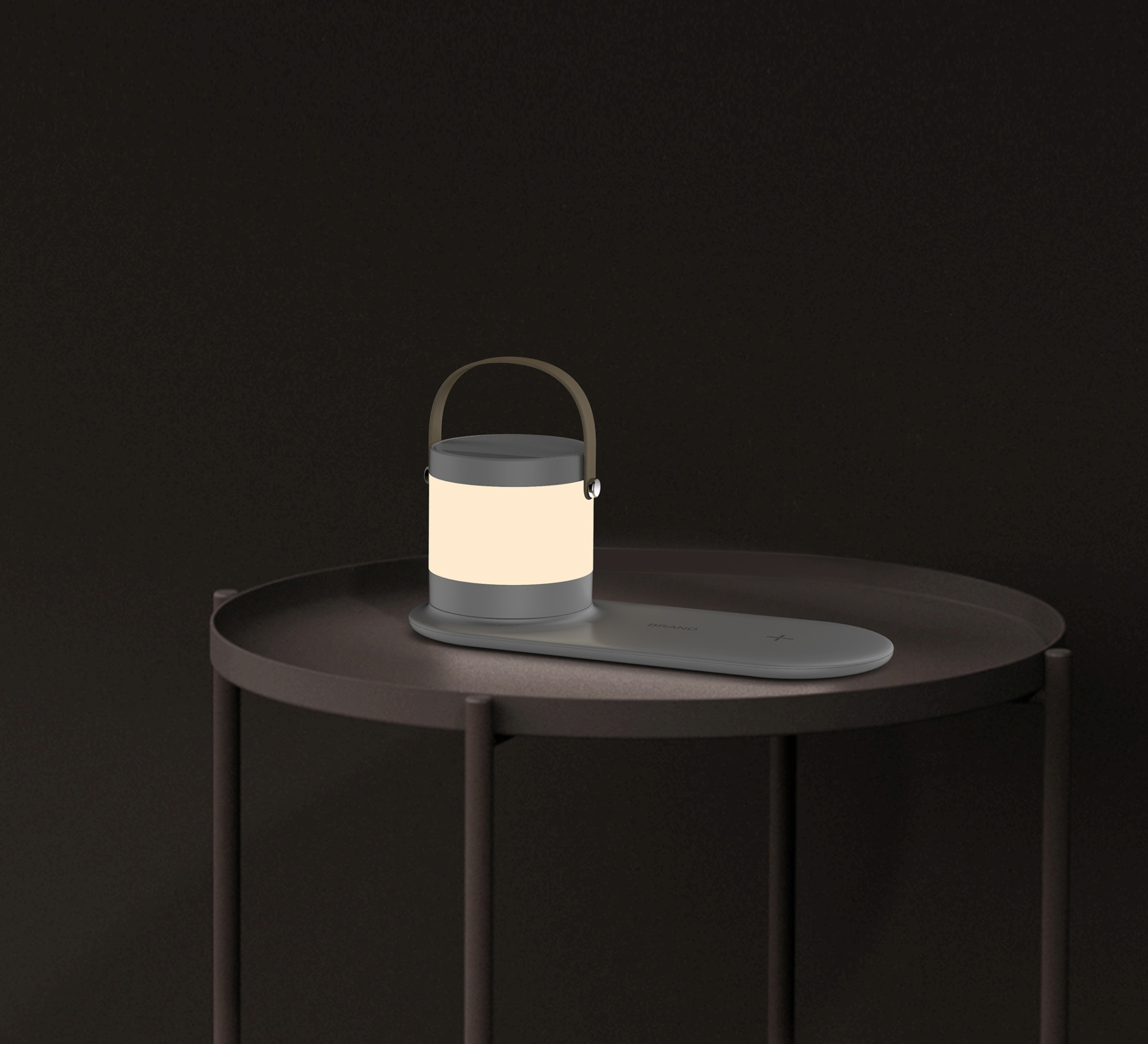 Настольная беспроводная (15W) зарядная станция "Smart Home" с bluetooth колонкой-лампой фото на сайте Print Logo.