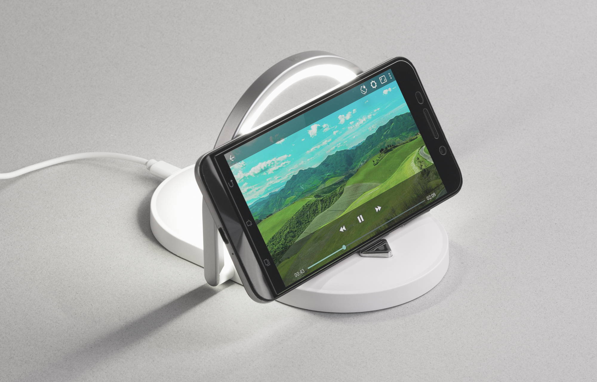 Лампа складная с беспроводным (15W) зарядным устройством "Sky Light" фото на сайте Print Logo.