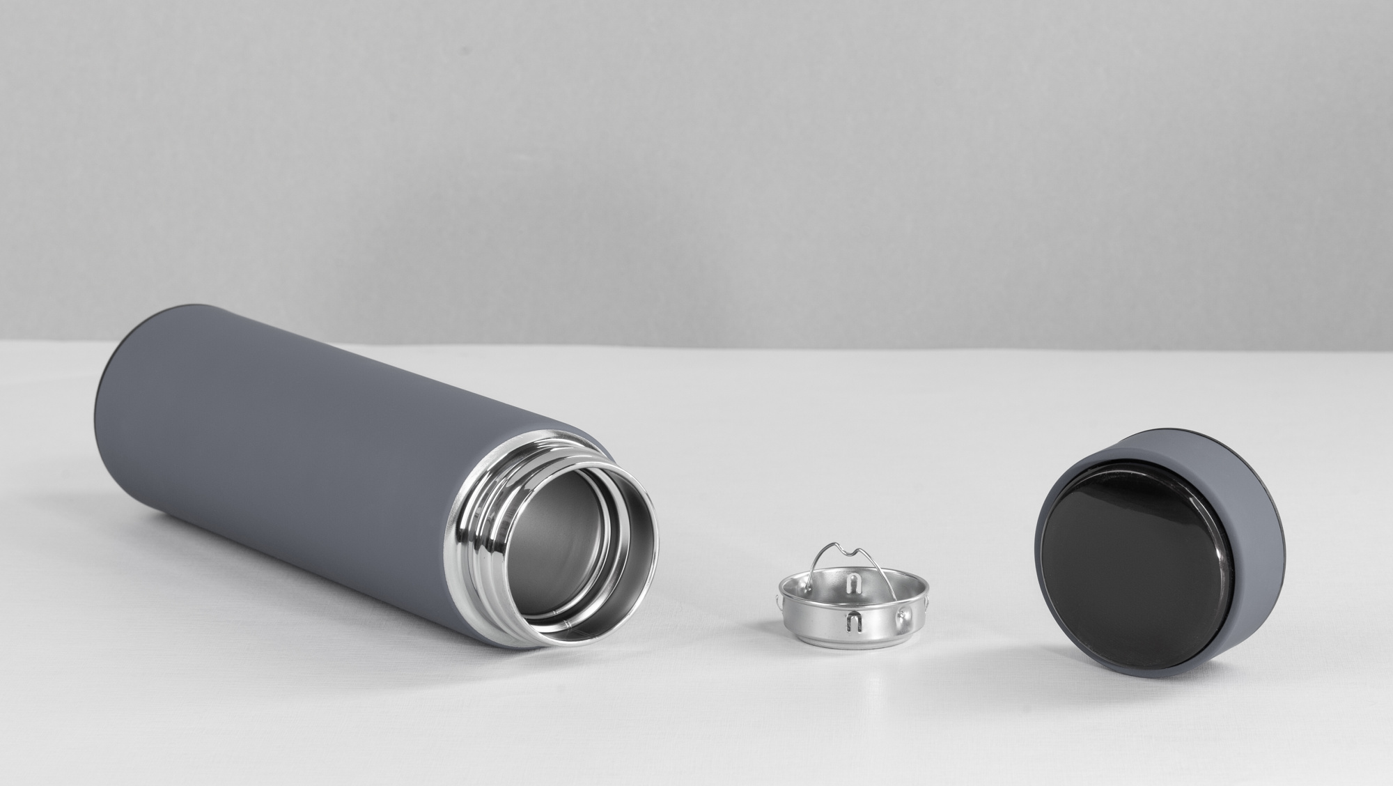 Термос "Бостон next" 500 мл с индикацией температуры, soft touch, сменная батарейка фото на сайте Print Logo.