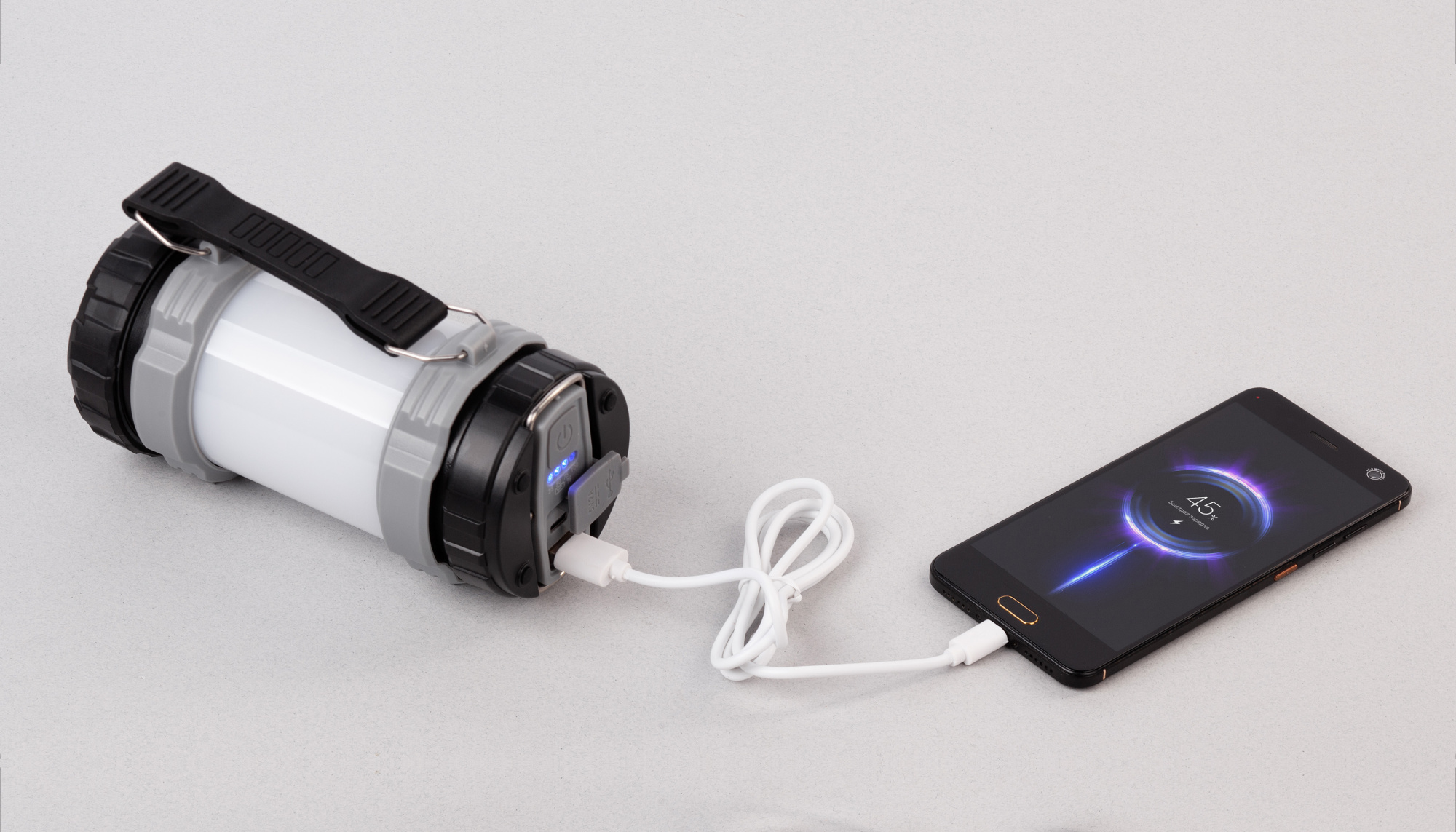 Туристический led-фонарь "Campus" с аккумулятором 4000 mAh фото на сайте Print Logo.