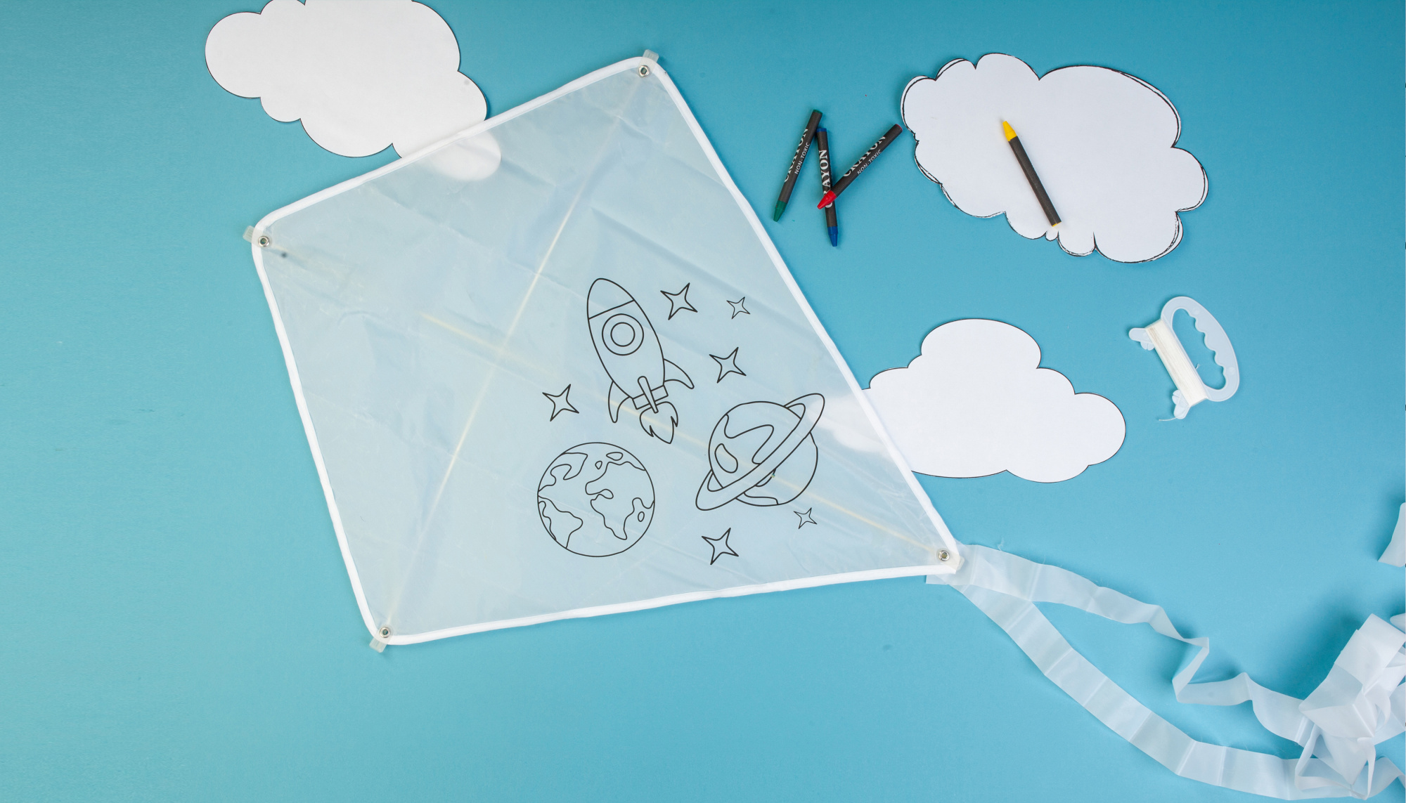 Воздушный змей-раскраска "Rainbow" фото на сайте Print Logo.