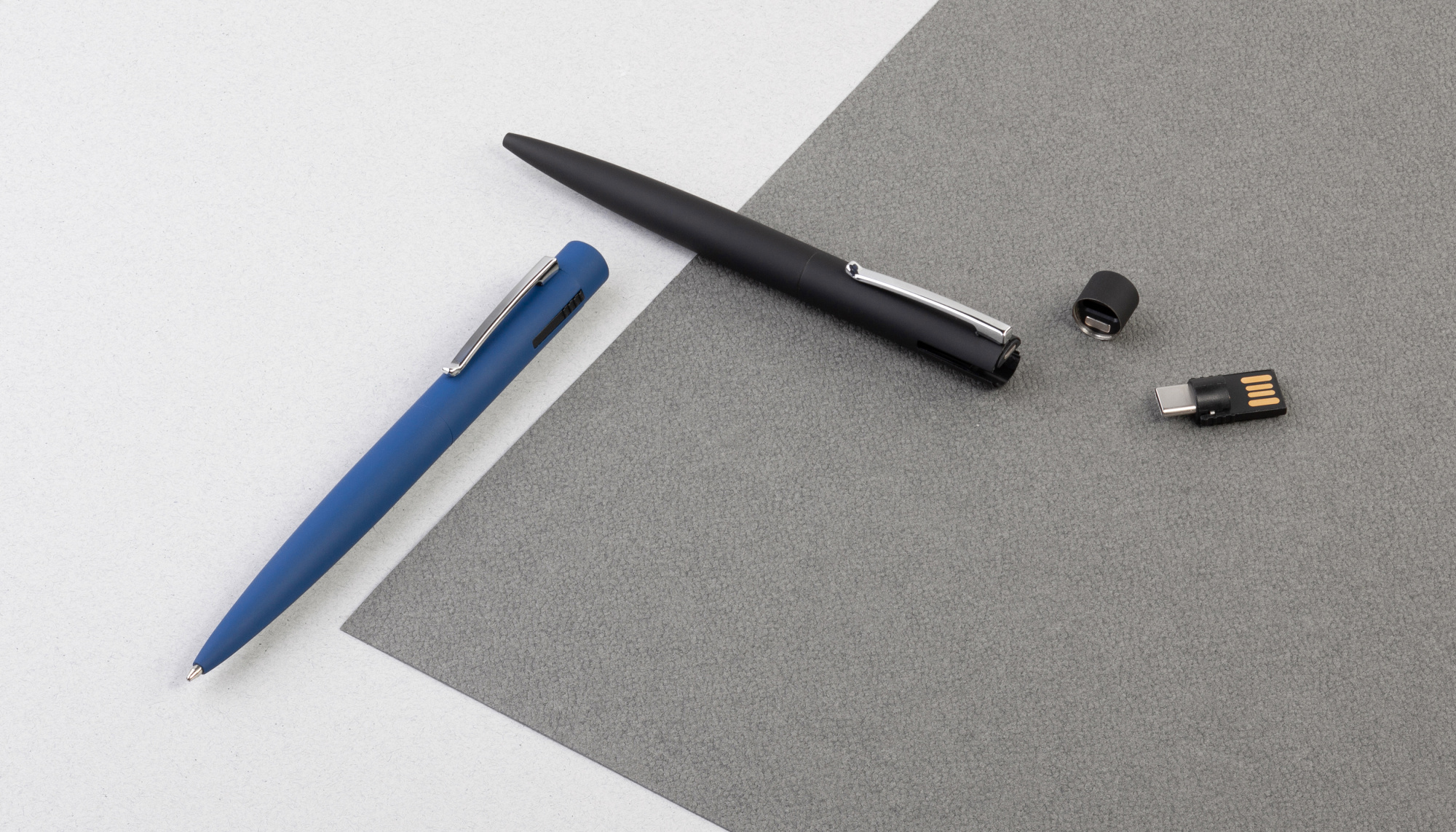 Ручка шариковая "Secret" с флеш-картой 32Gb OTG (USB2.0/Type-C), покрытие soft touch фото на сайте Print Logo.