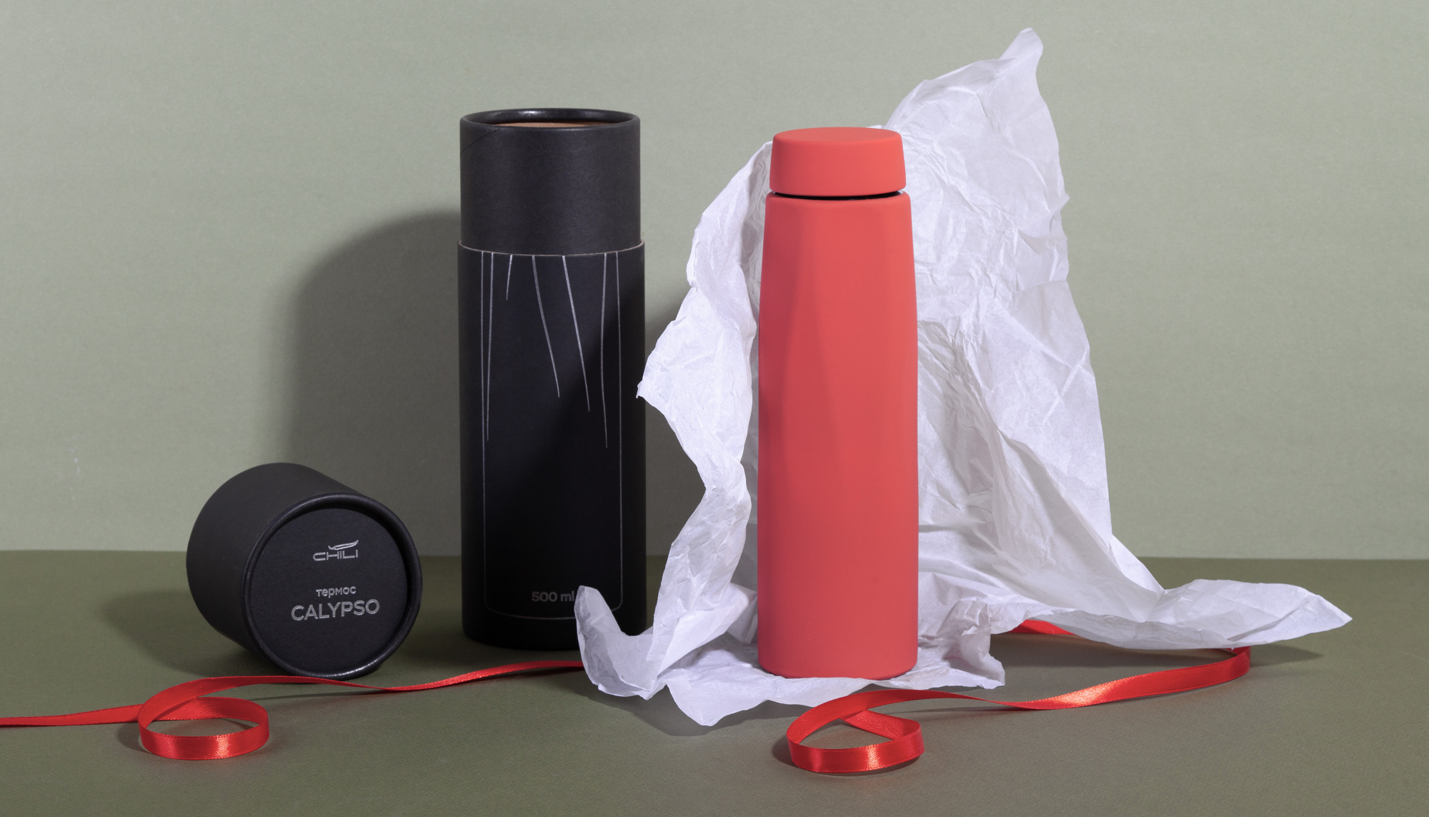 Термос "Calypso", покрытие soft touch, 0,5 л. фото на сайте Print Logo.