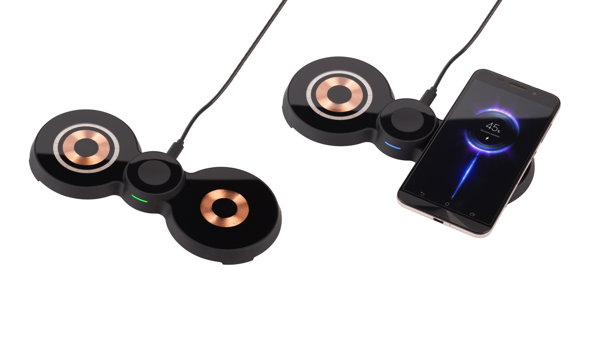 Беспроводная (15W) зарядная станция "Cheb" с прозрачным корпусом и MagSafe фото на сайте Print Logo.