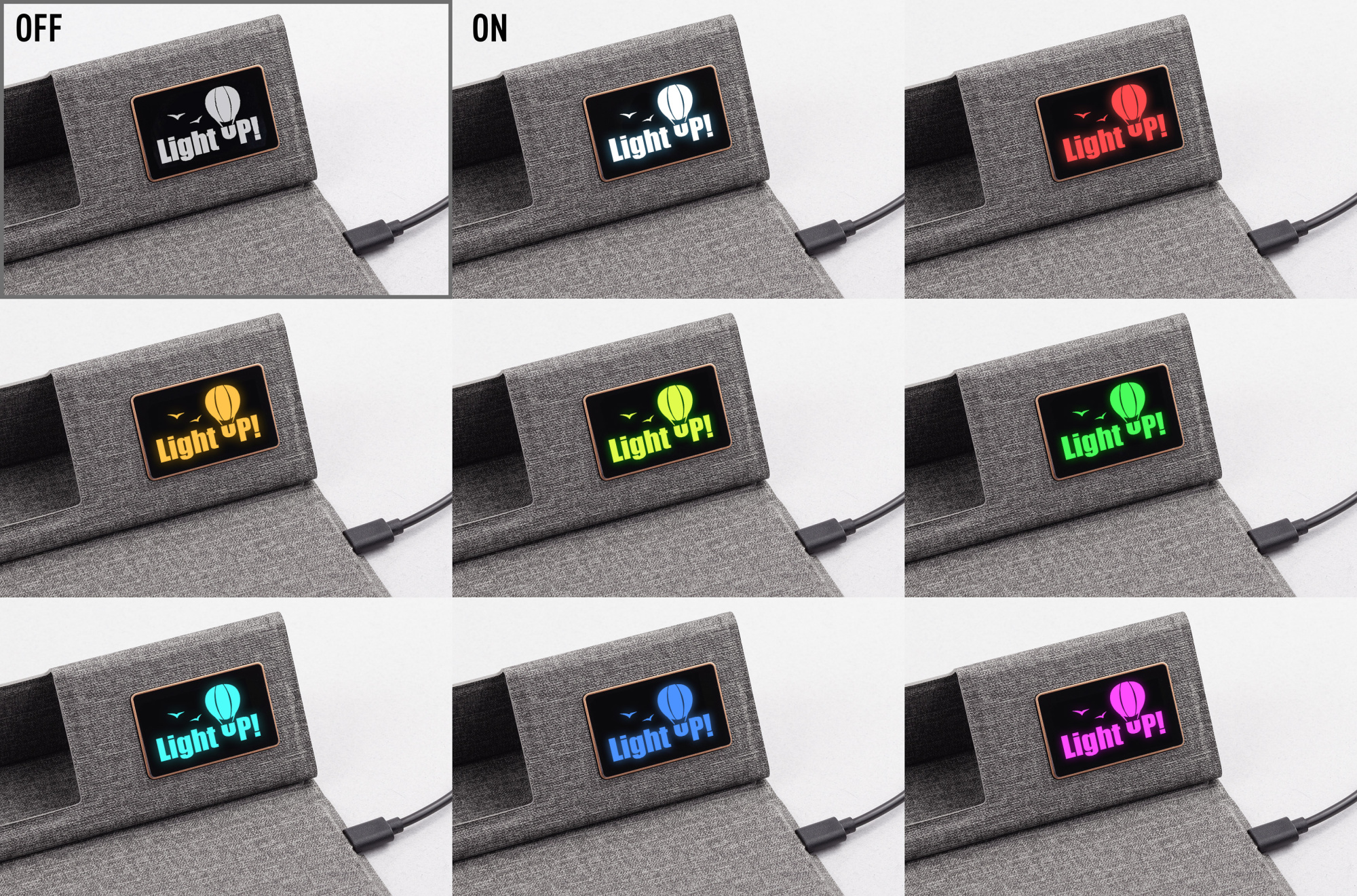 Настольная складная подставка "Cool Mat" с беспроводным (15W) ЗУ, сенсорной подсветкой логотипа, функцией MagSafe и ковриком для мыши фото на сайте Print Logo.