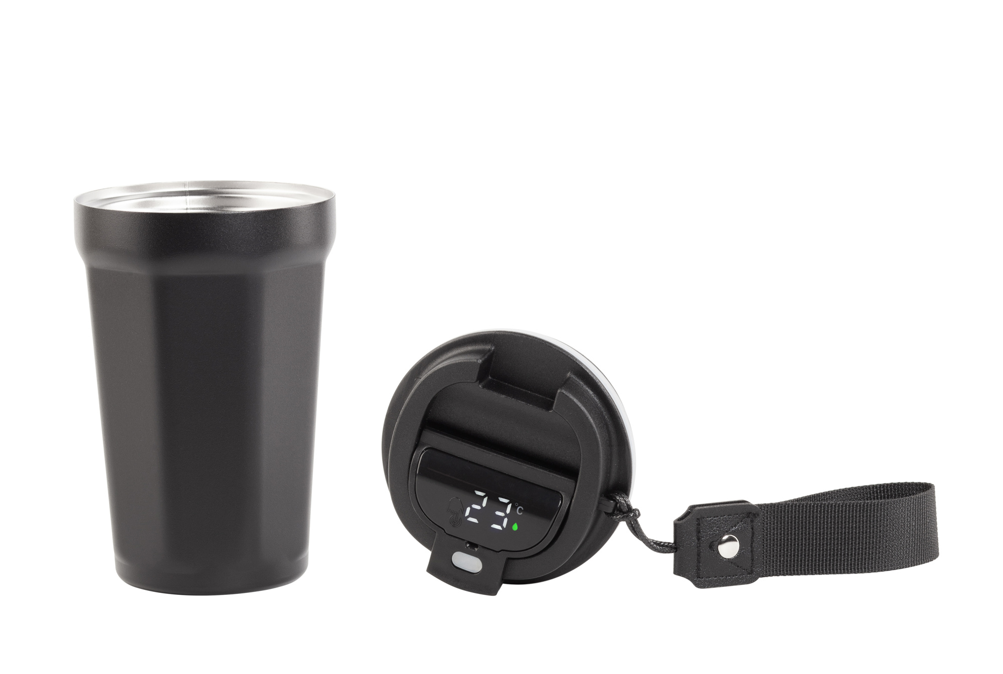 Термостакан "Legend" 390 мл с индикацией температуры, белый — пример нанесения логотипа () | Print Logo