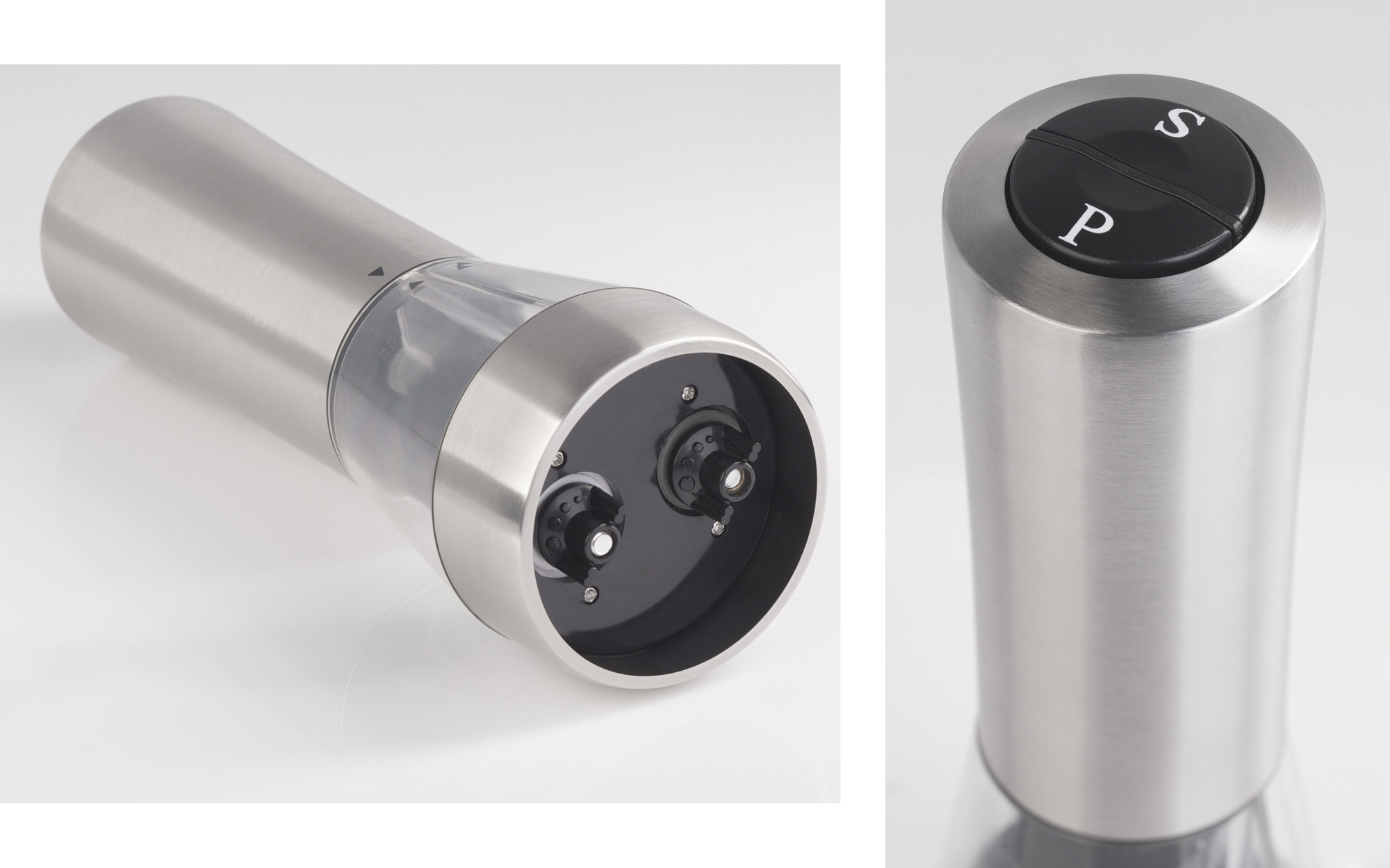 Электрическая мельница "Salt&Pepper" для специй двойная — пример нанесения логотипа () | Print Logo