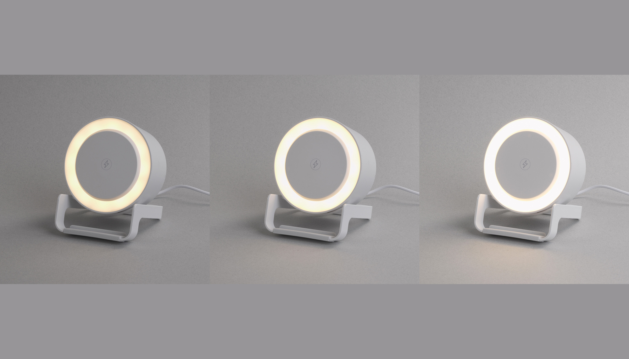 Bluetooth колонка-подставка "Smart Sound" с беспроводным (10W) зарядным устройством и лампой фото на сайте Print Logo.