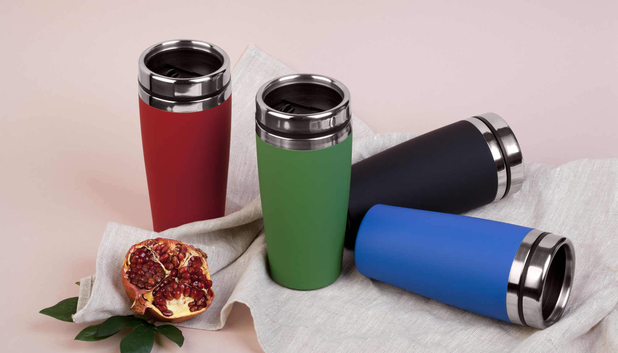 Термостакан "Эльбрус" 400 мл, покрытие soft touch — пример нанесения логотипа (SOFTOUCH) | Print Logo