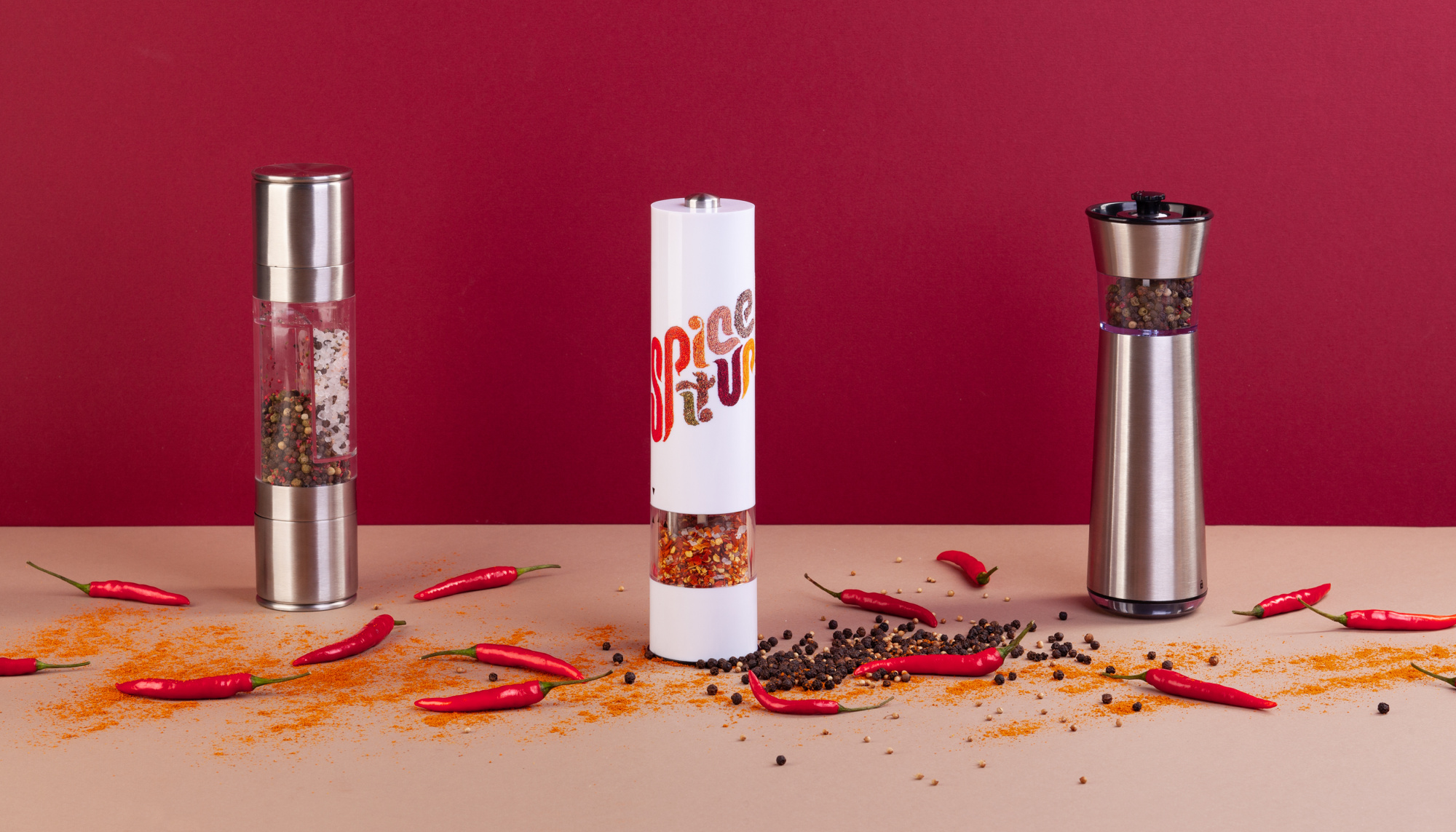 Мельница для специй "Spice flip" двойная — пример нанесения логотипа () | Print Logo