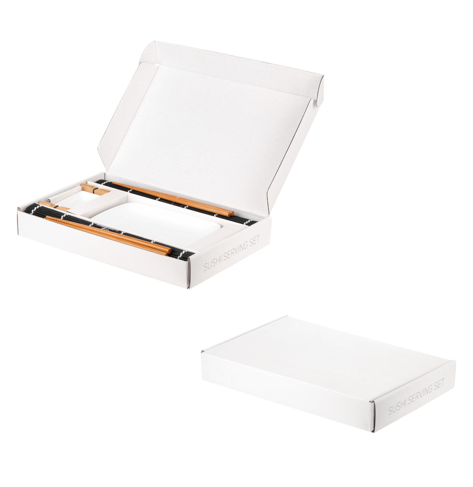 Набор для сервировки суши Токио (Tokyo) (10 предметов), черный — пример нанесения логотипа (Portobello Распродажа -50%) | Print Logo