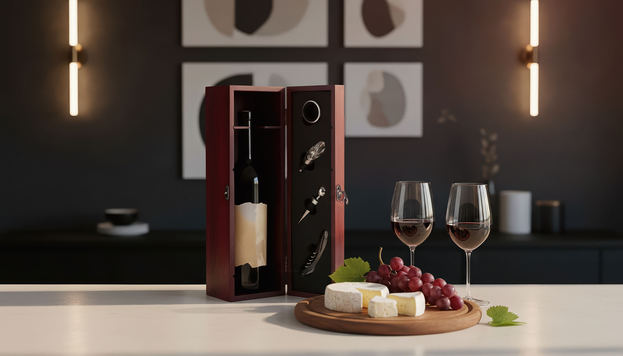 Набор винный "Салют" в подарочной коробке фото на сайте Print Logo.